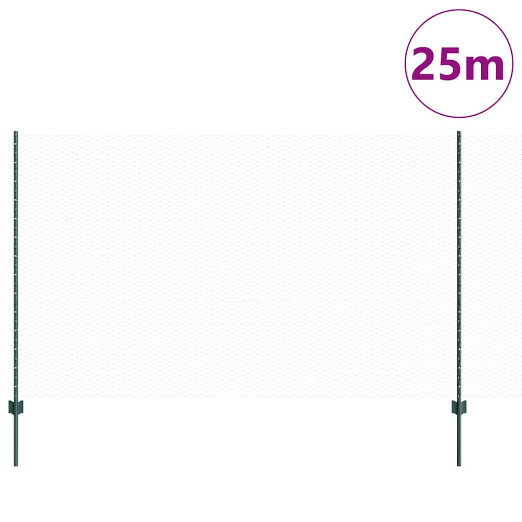 Green Fence with Posts