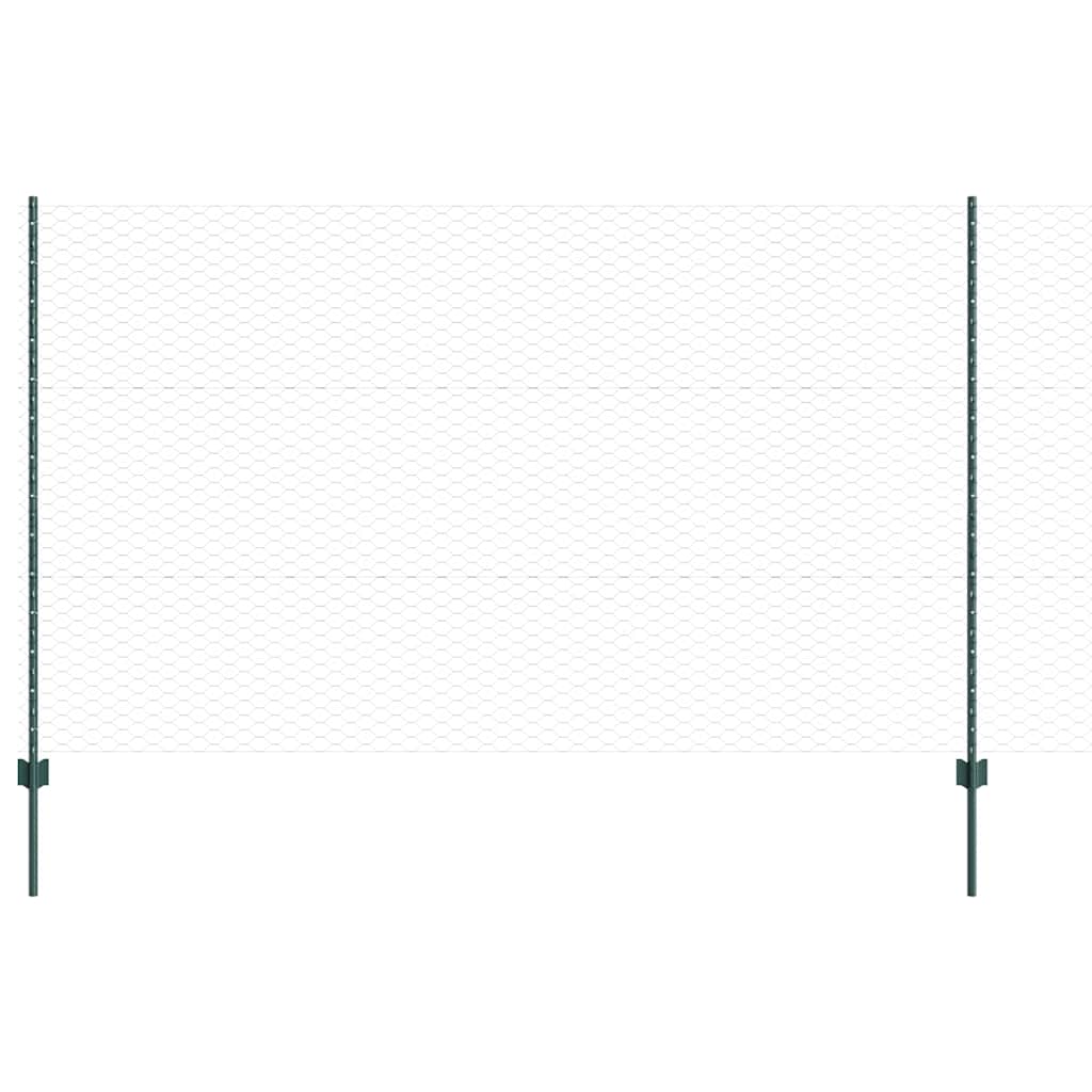Green Fence with Posts