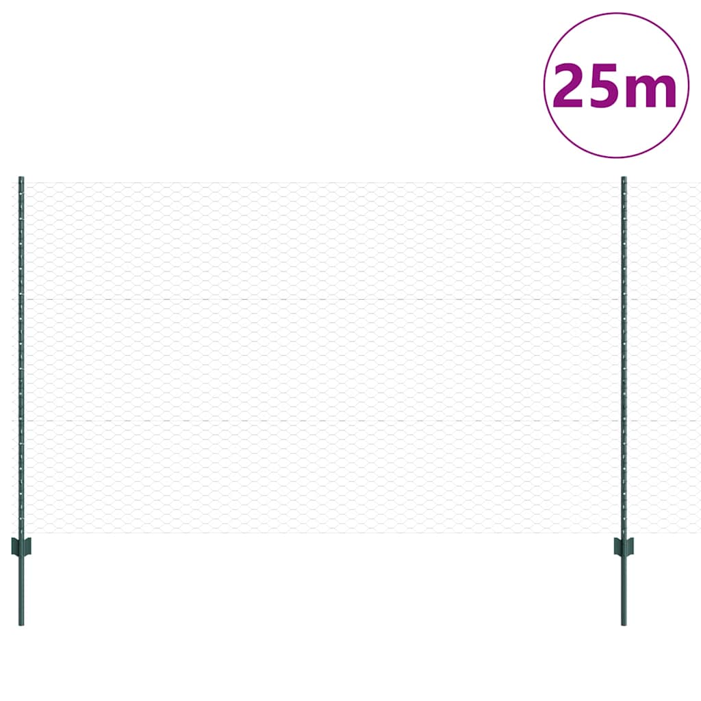 Green Fence with Posts