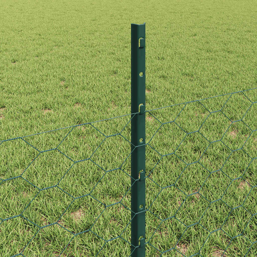 Green Fence with Posts