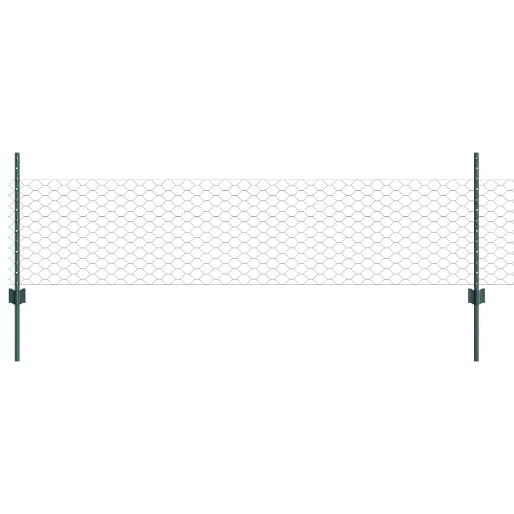 Green Fence with Posts