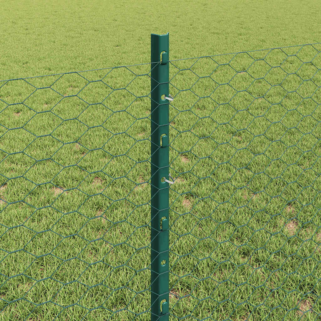 Fence with posts Green
