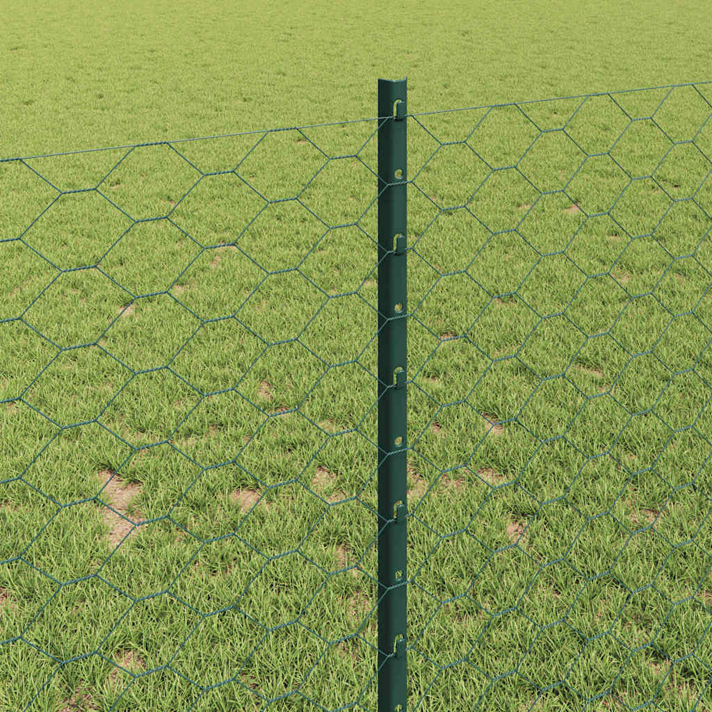 Green Fence with Posts