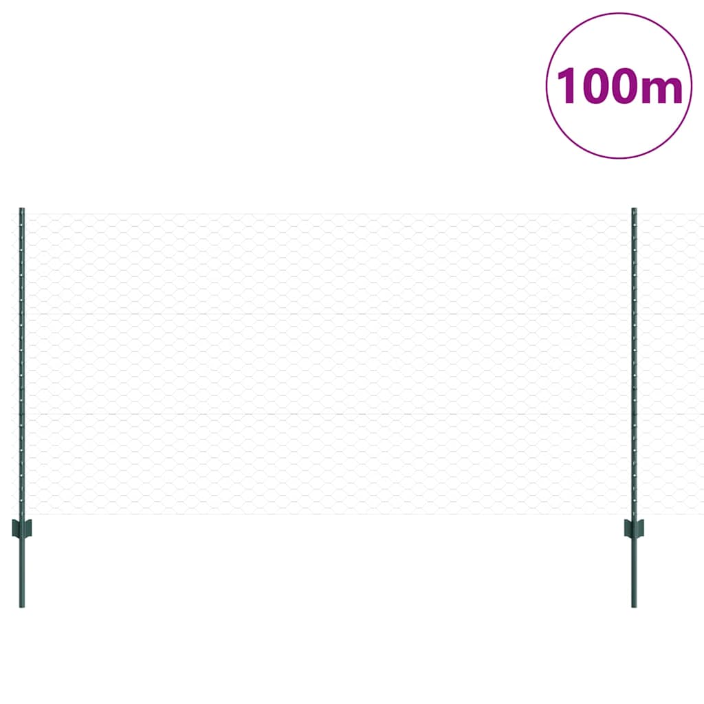 Green Fence with Posts