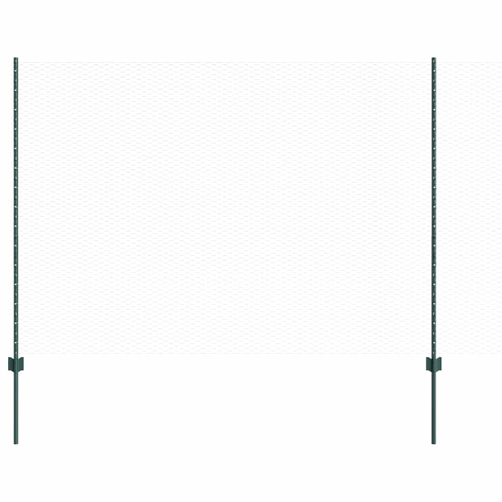 Fence with posts Green