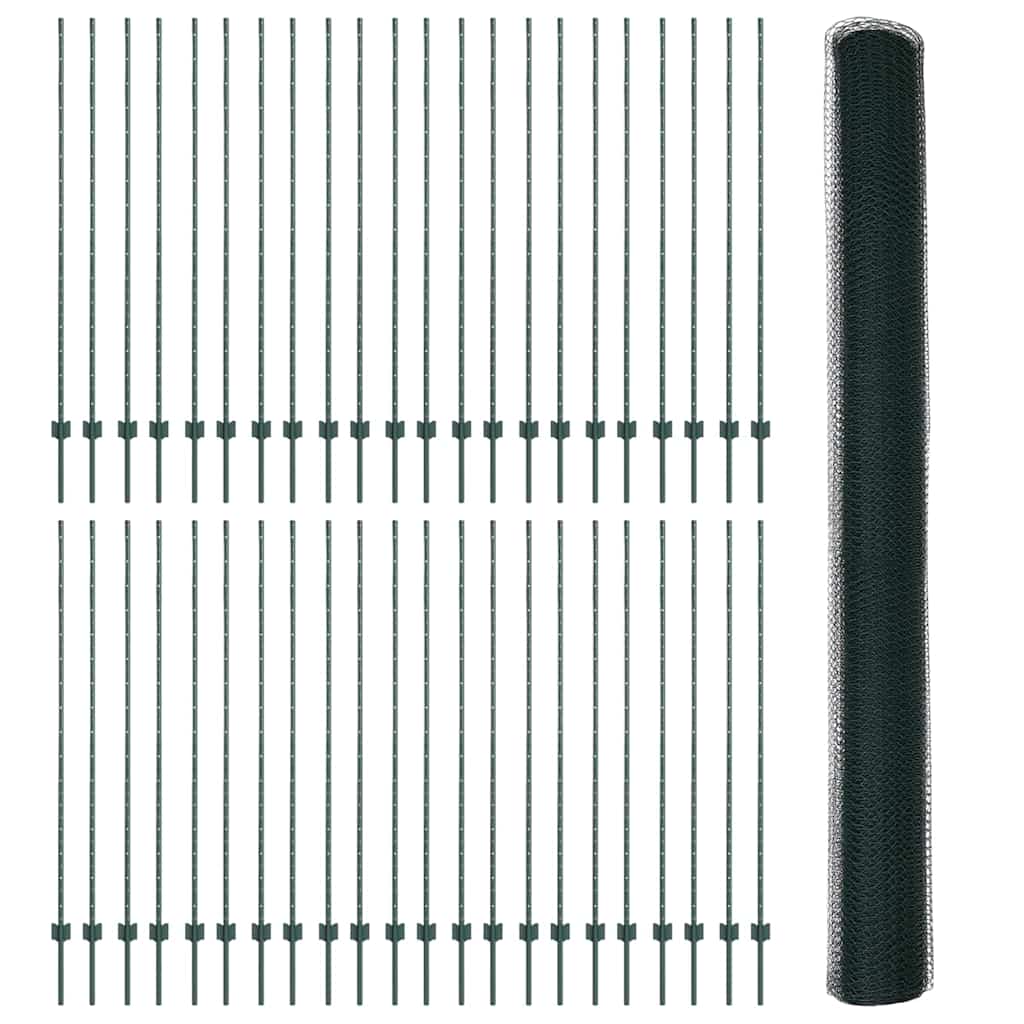 Fence with posts Green