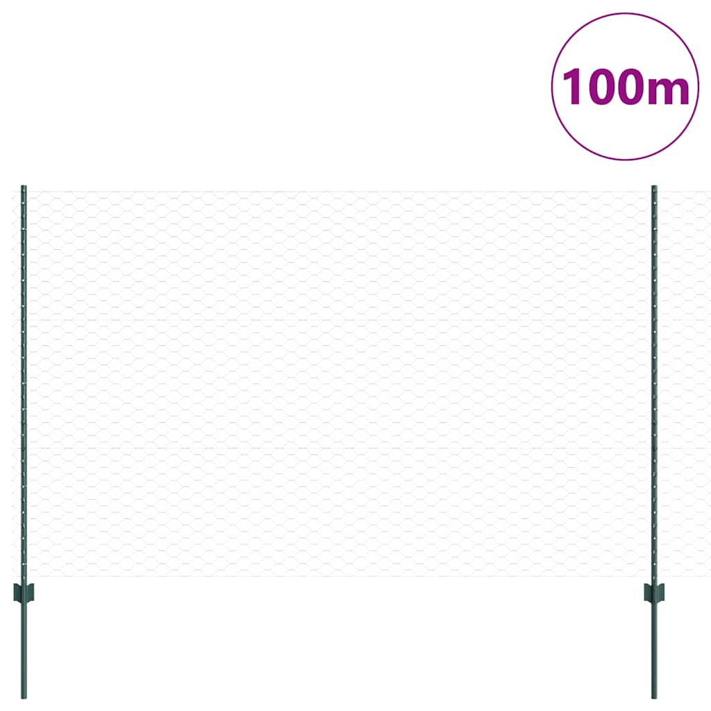 Fence with posts Green