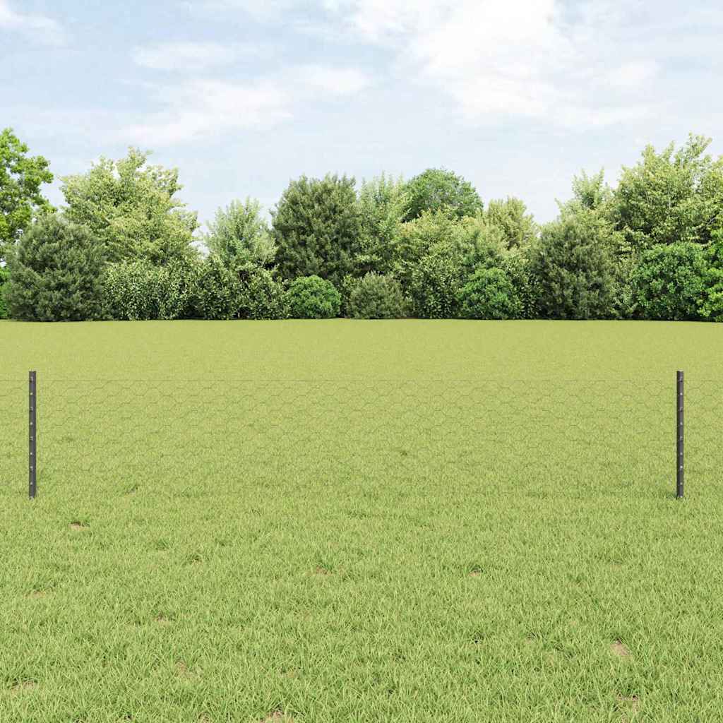 Fence with posts Grey