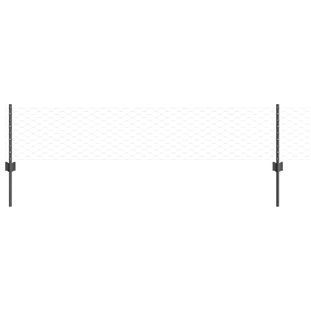 Fence with posts Grey