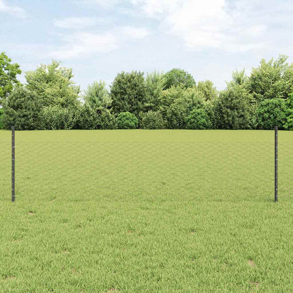 Fence with posts Grey