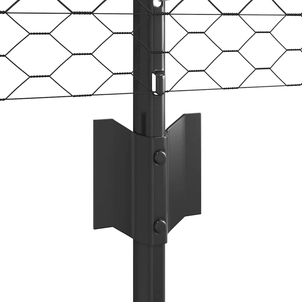 Fence with posts Grey