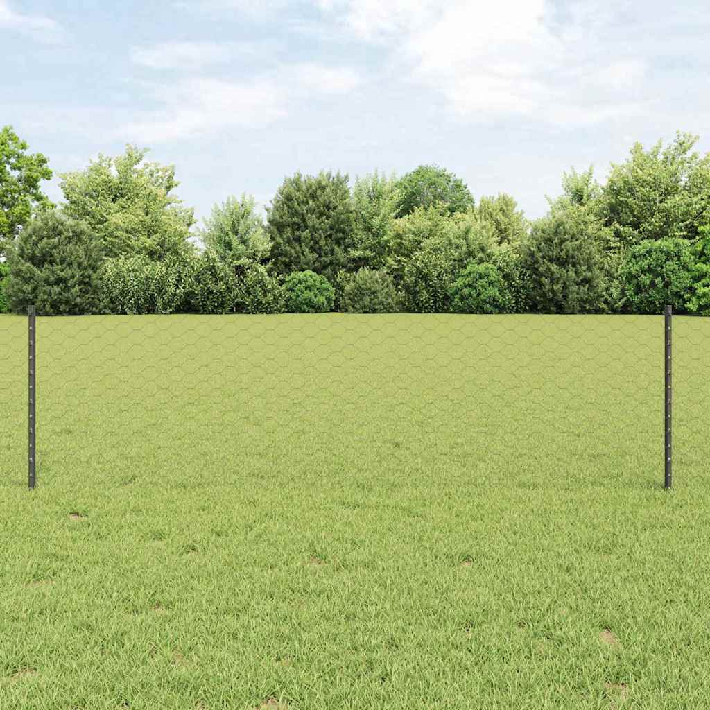 Fence with posts Grey