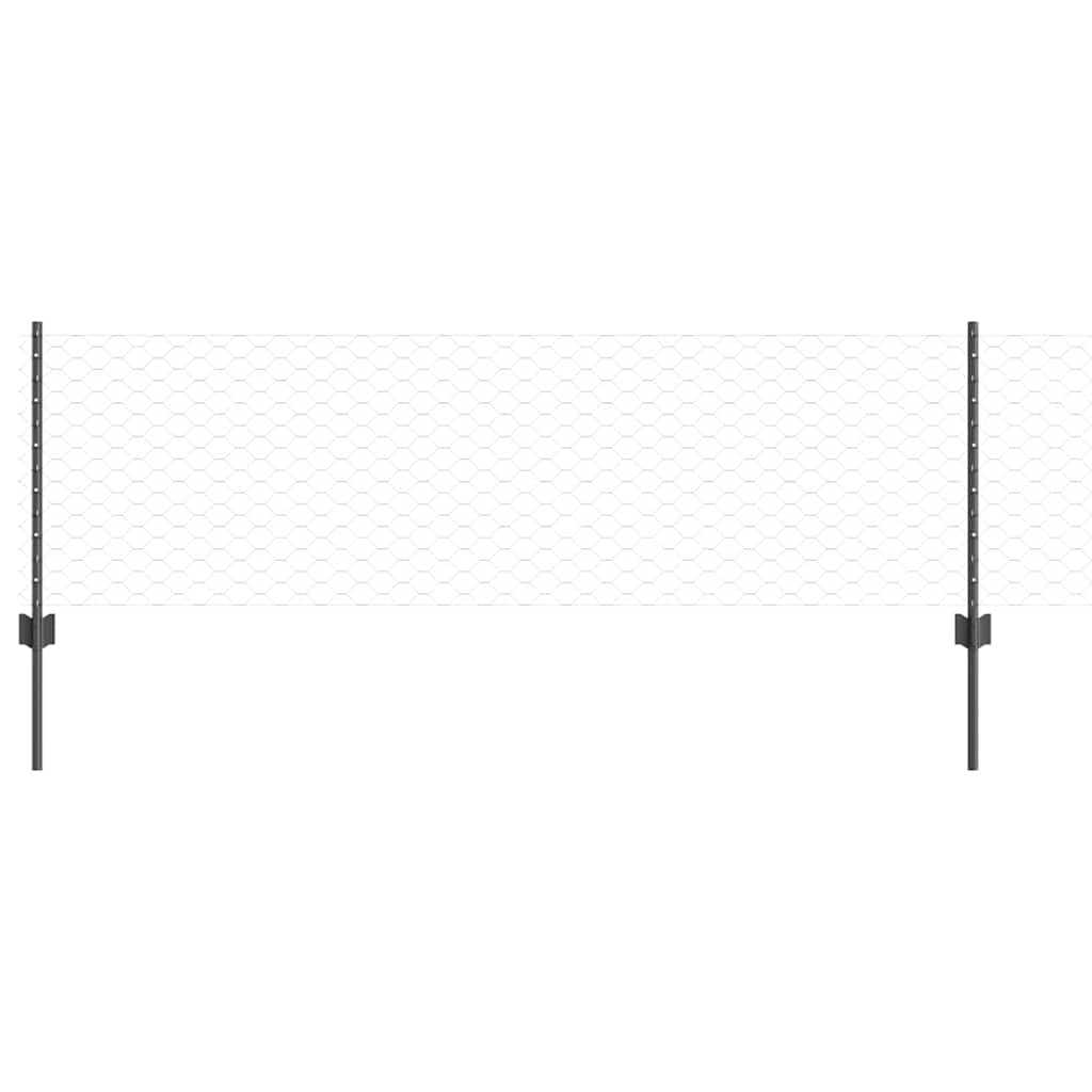 Fence with posts Grey