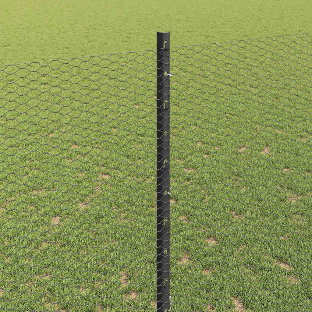 Fence with Posts Grey