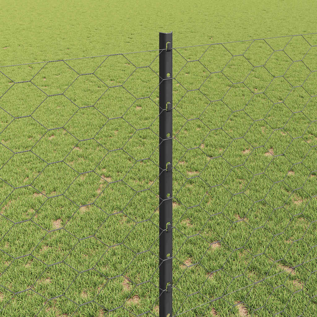 Fence with Posts Grey