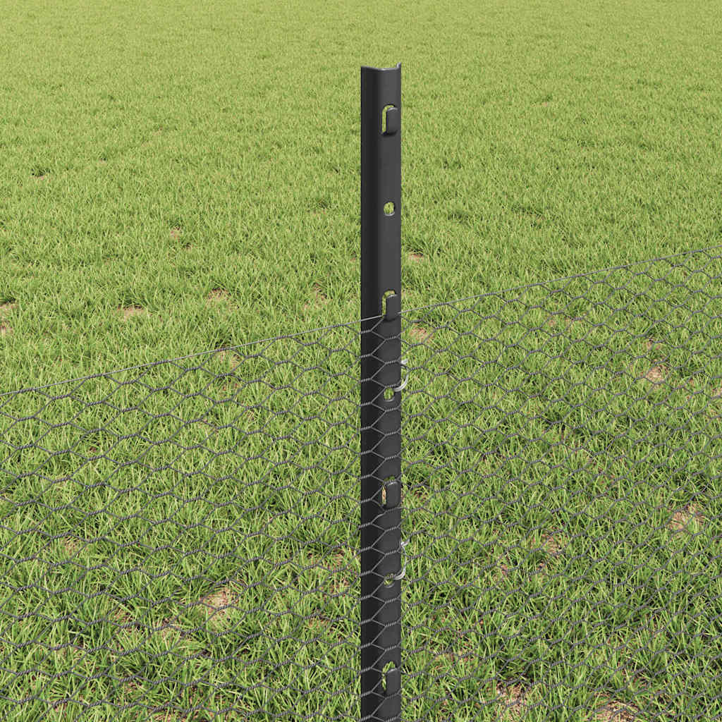 Fence with posts Grey