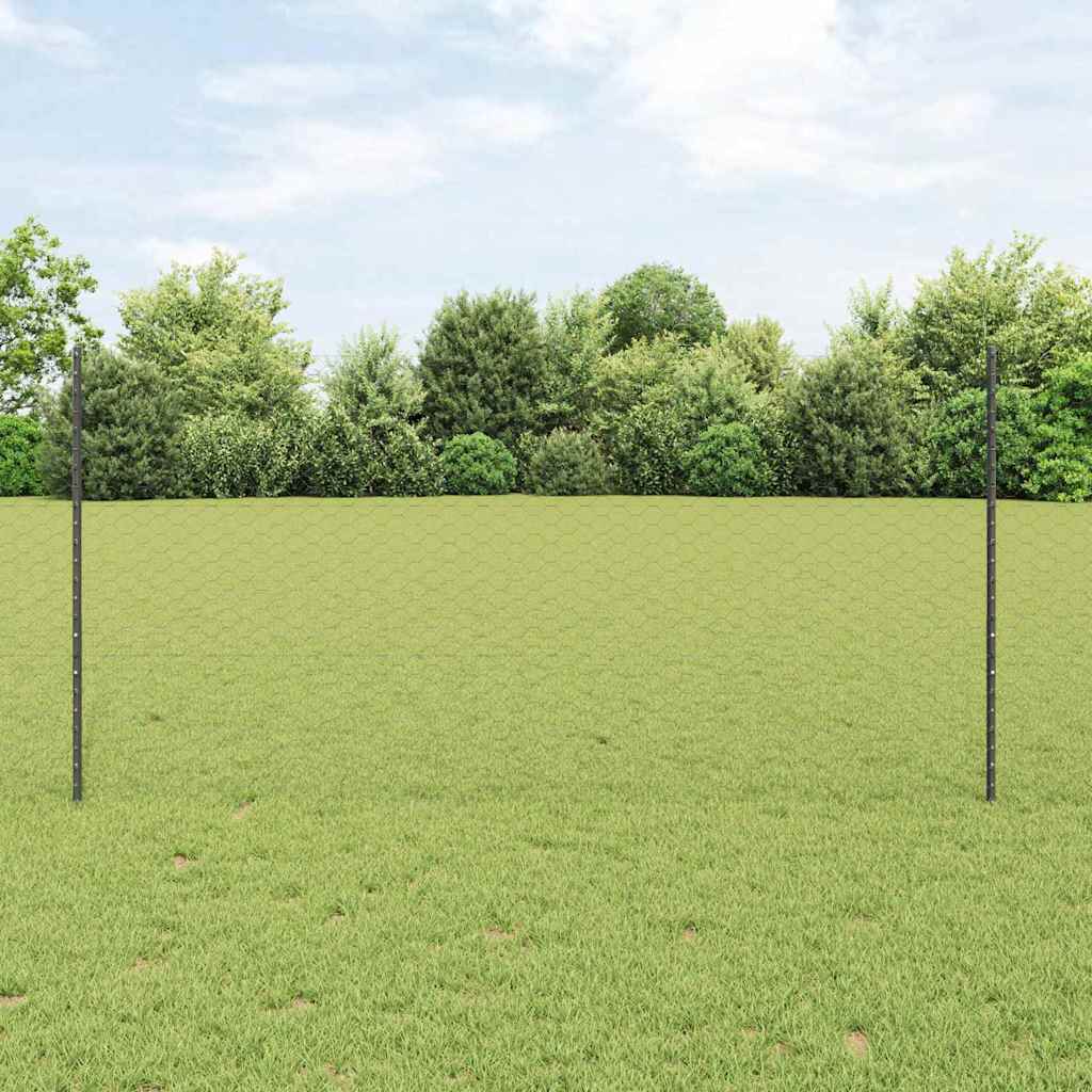 Fence with posts Grey