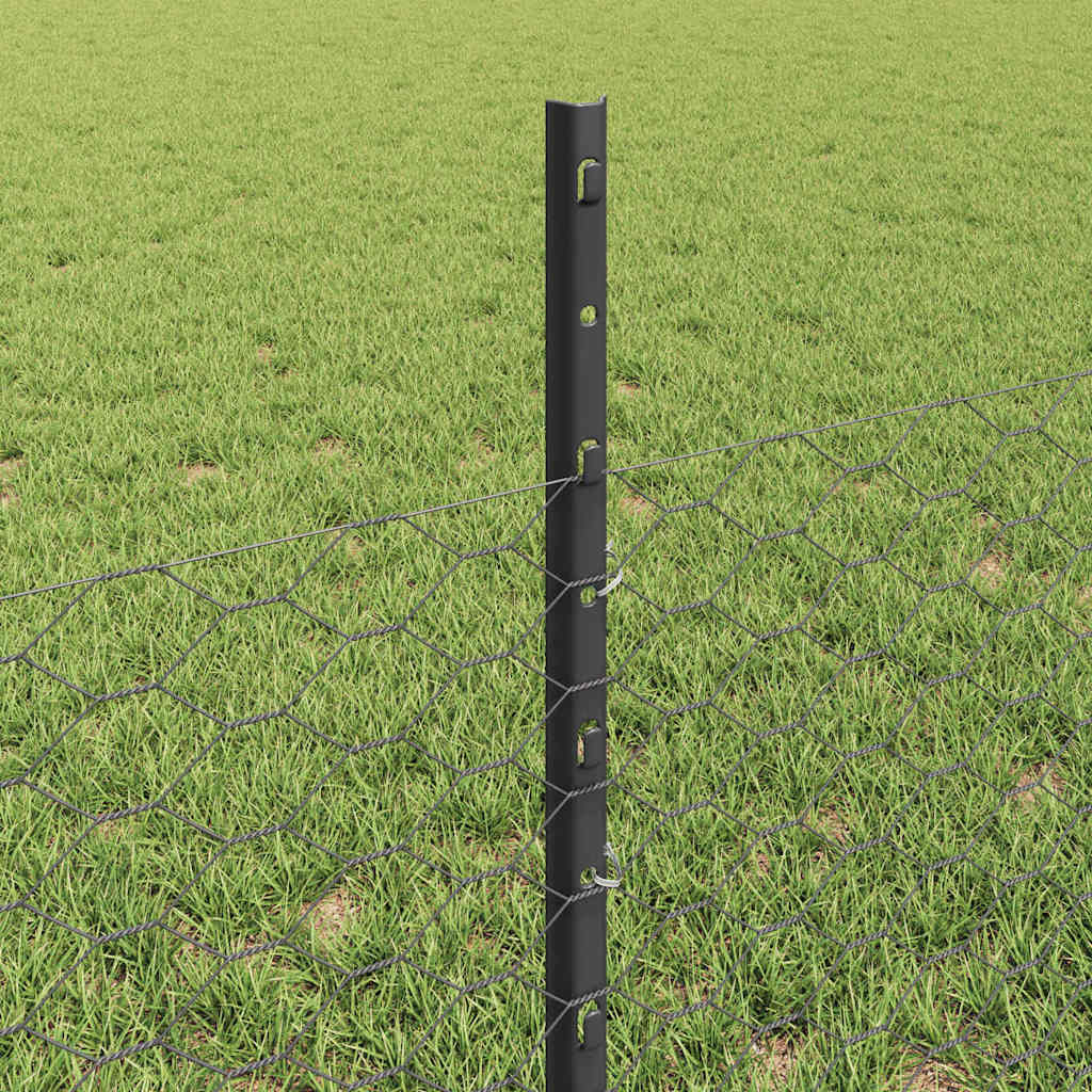 Fence with Posts Grey