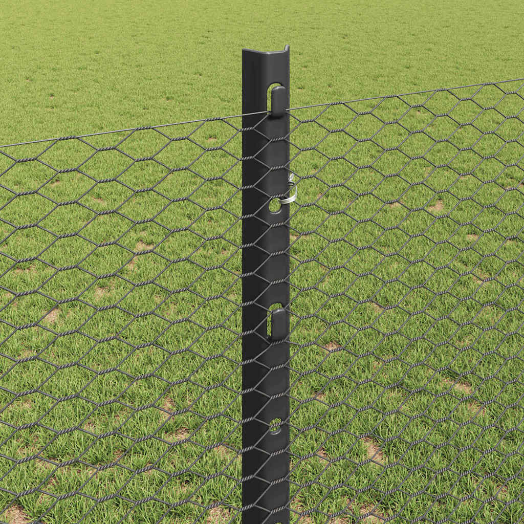 Fence with Posts Grey