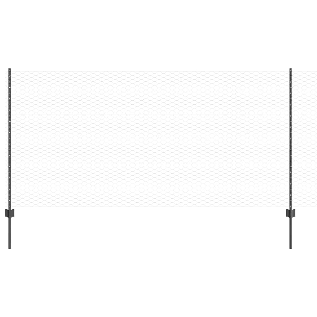 Fence with Posts Grey