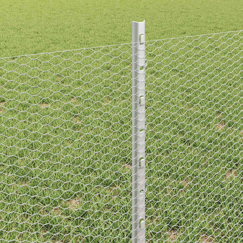 Fence with Posts Silver