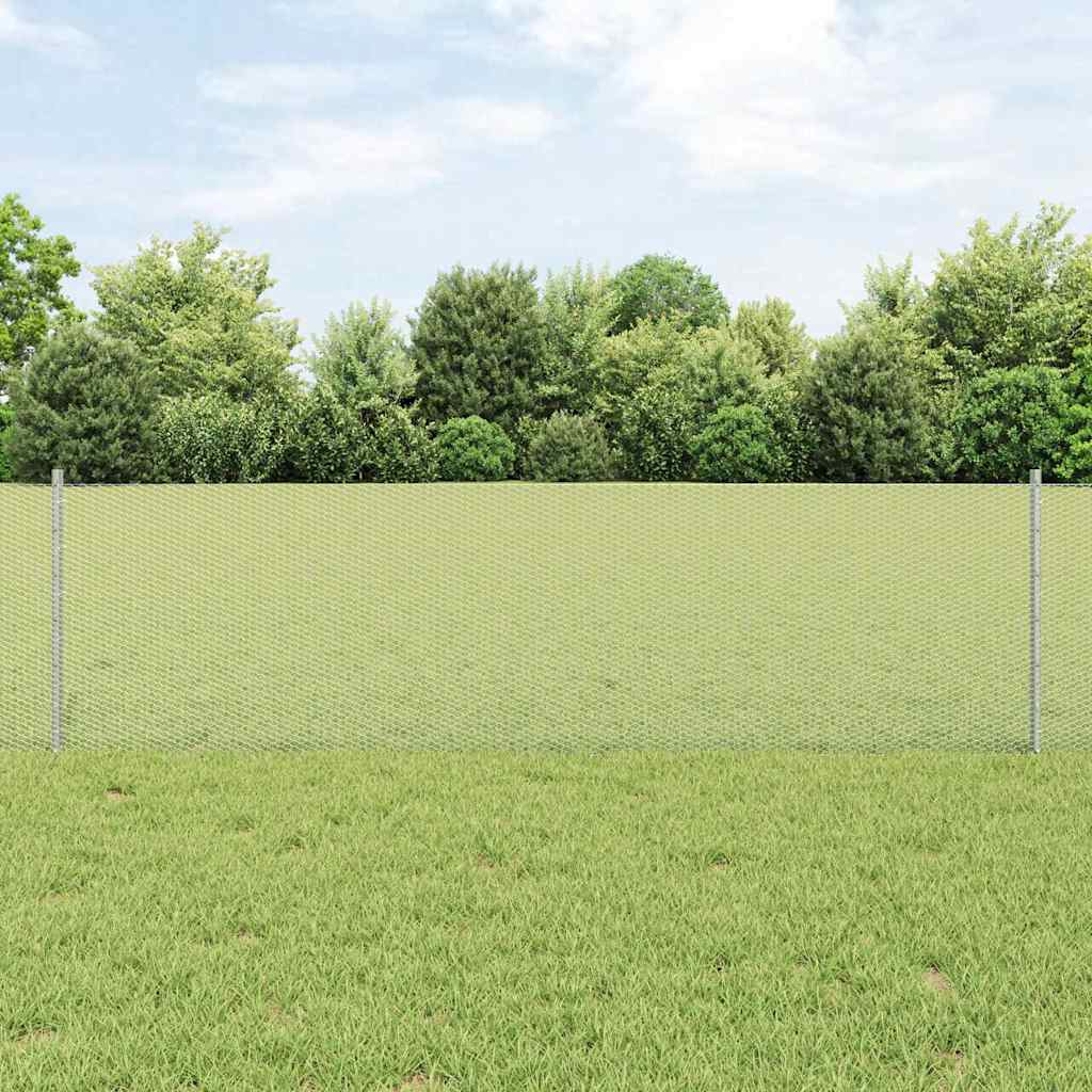 Fence with Posts Silver