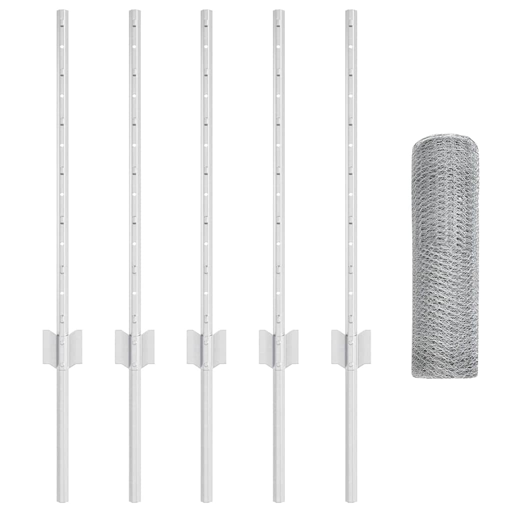 Fence with Posts Silver