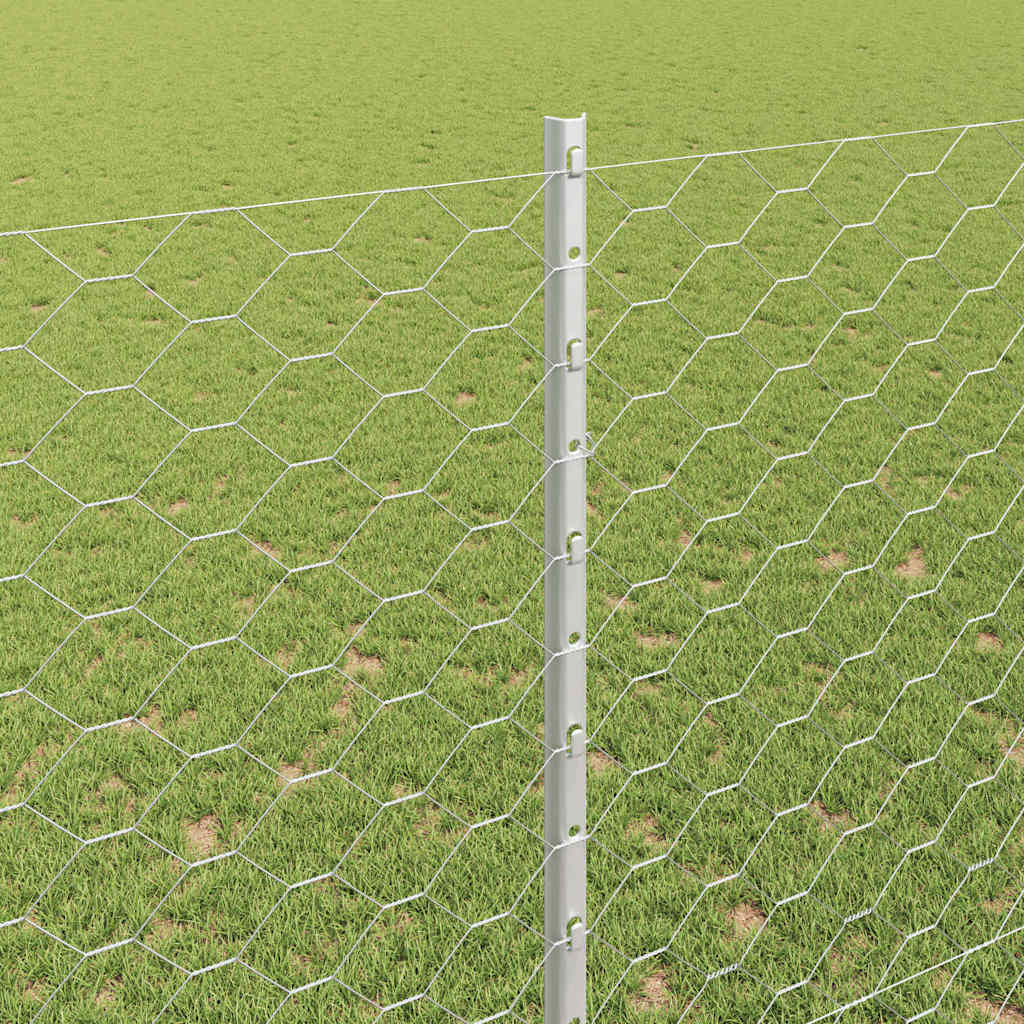 Hexagonal Fence with Post 10 x 1,5 m Galvanizuotas plienas