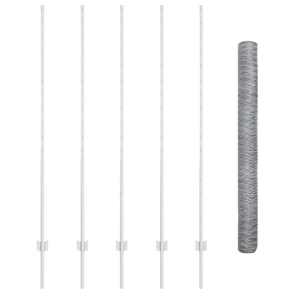 Hexagonal Fence with Post 10 x 1,5 m Galvanizuotas plienas
