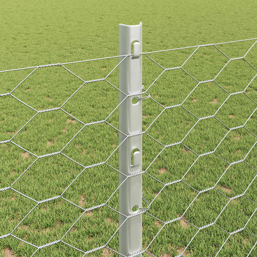 Hexagonal Fence with Post 25 x 1,2 m Galvanizuotas plienas