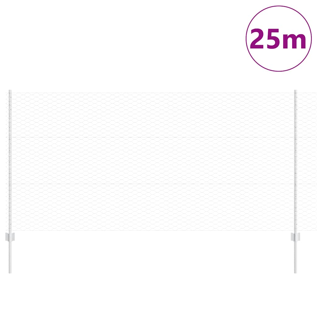 Hexagonal Fence with Post 25 x 1,2 m Galvanizuotas plienas