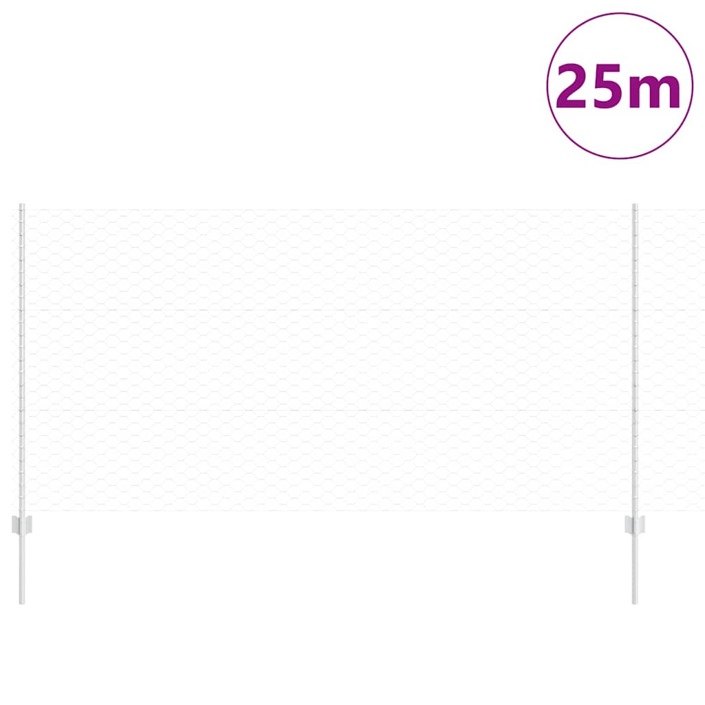 Hexagonal Fence with Post 25 x 1,2 m Galvanizuotas plienas