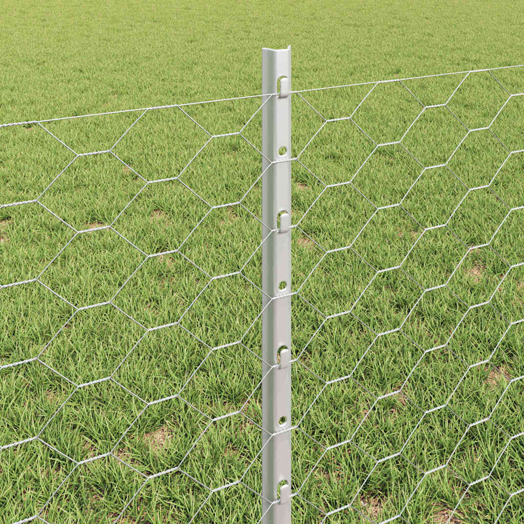Fence with posts Silver