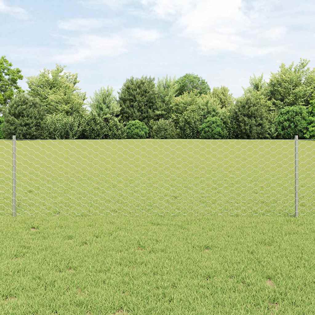Fence with posts Silver