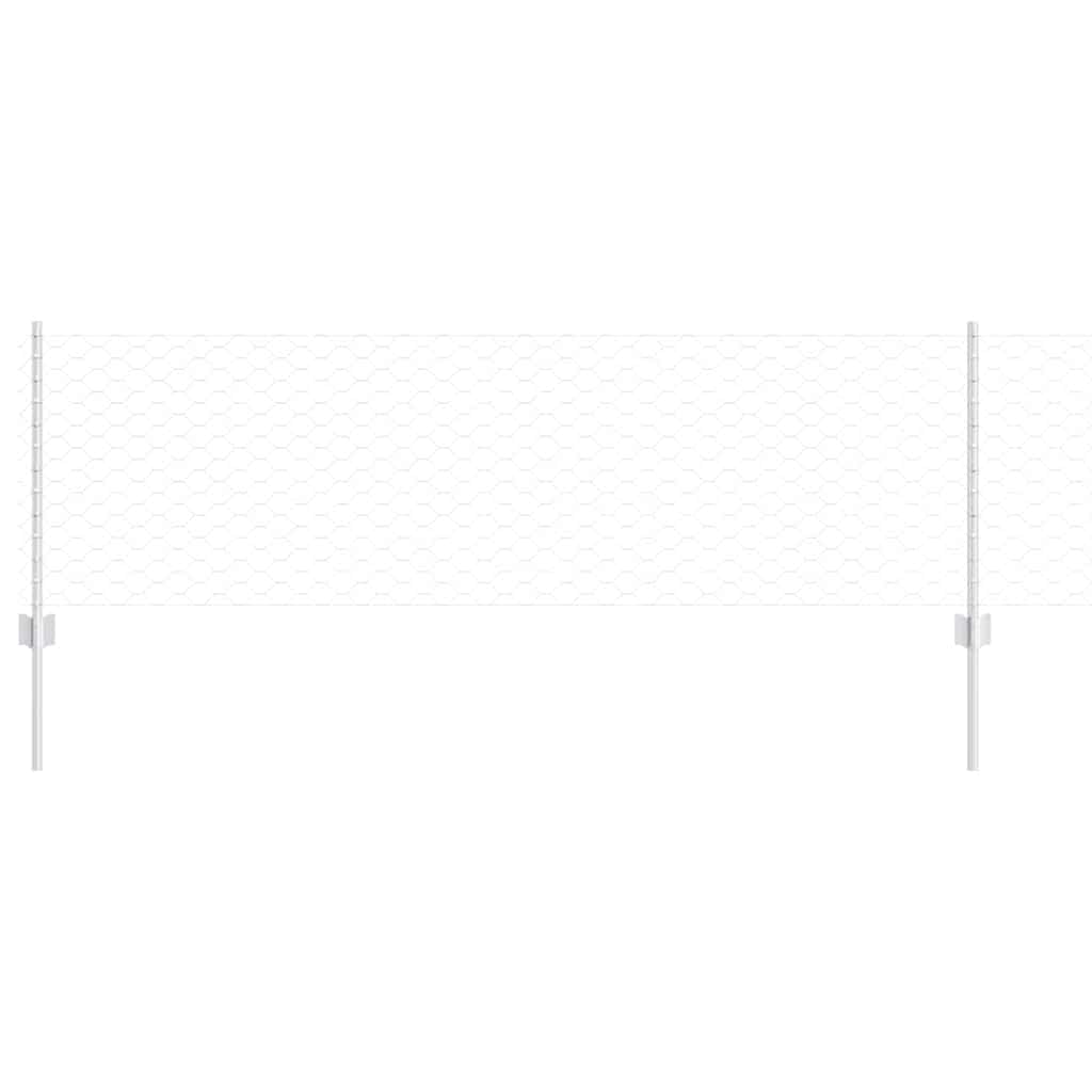 Fence with posts Silver
