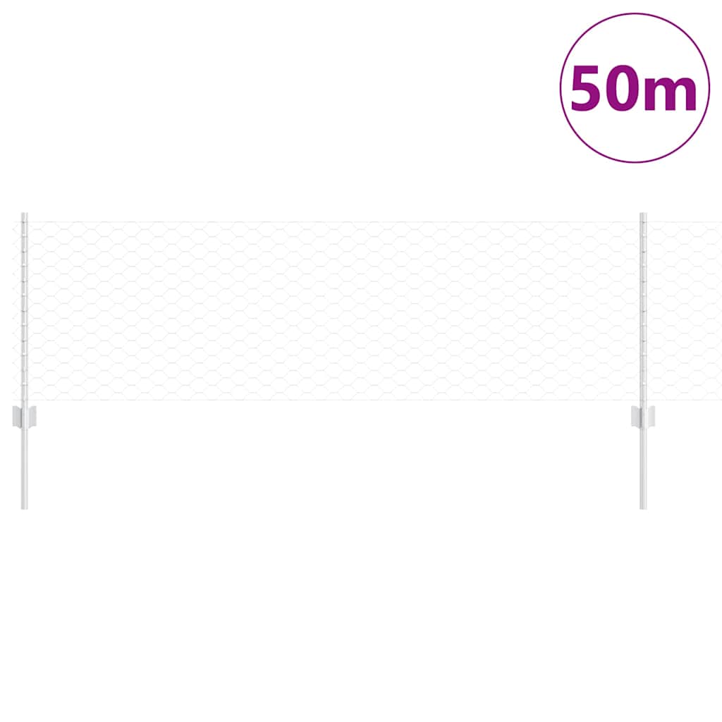 Fence with posts Silver