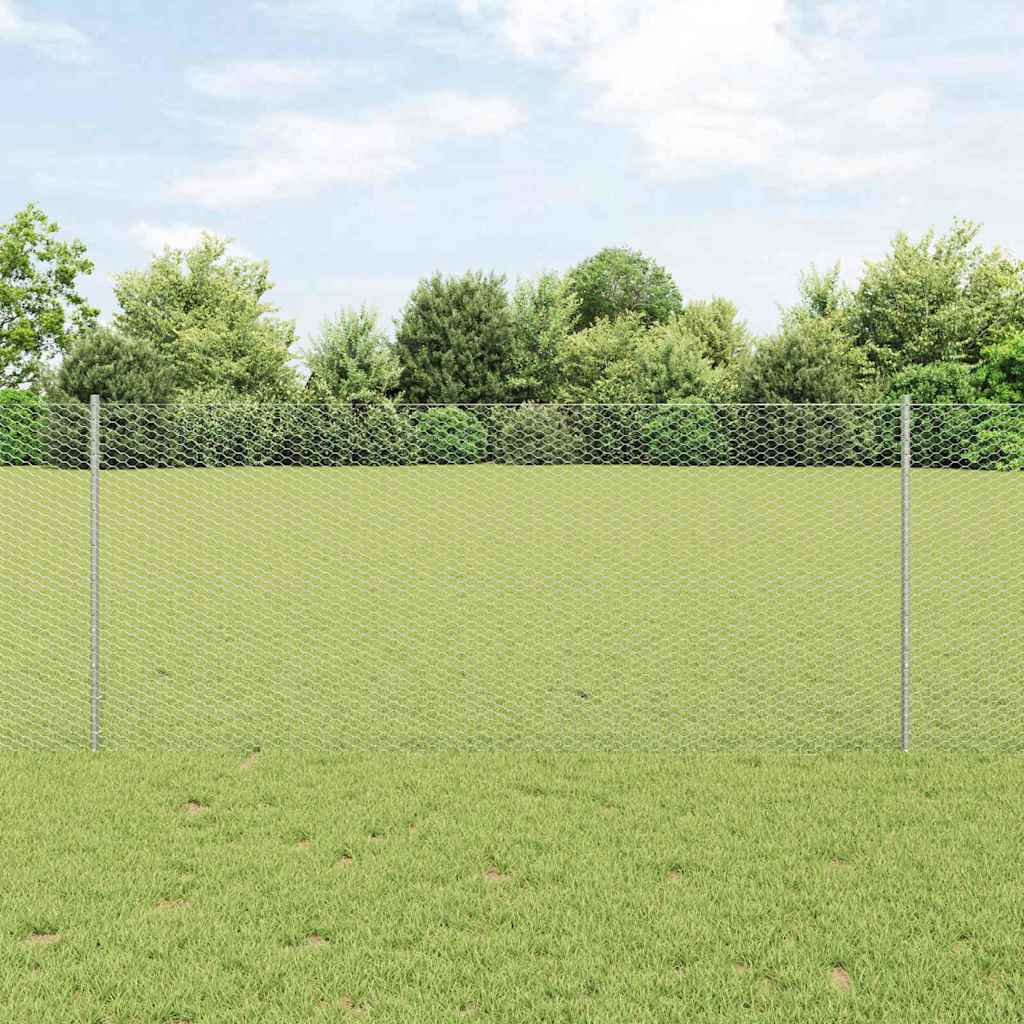 Fence with posts Silver