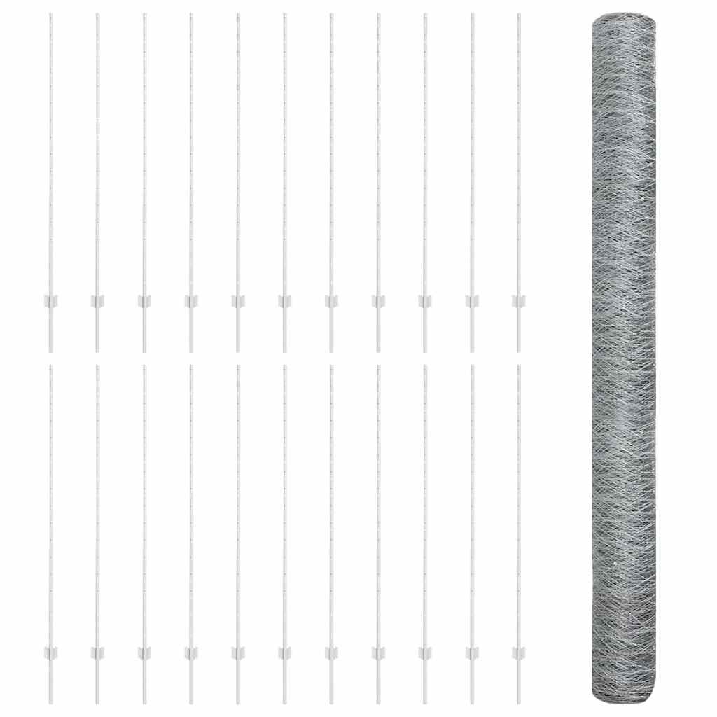 Fence with Posts Silver