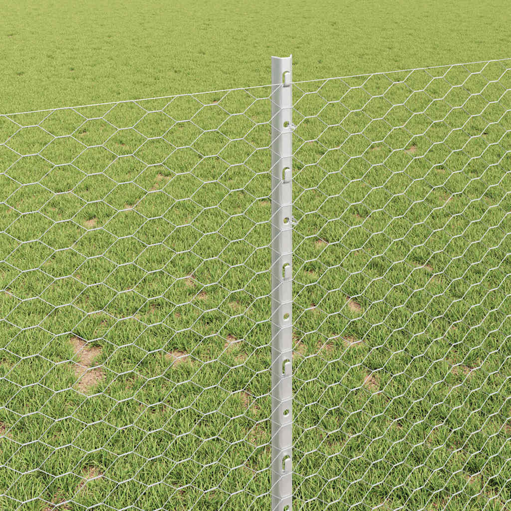 Fence with posts Silver
