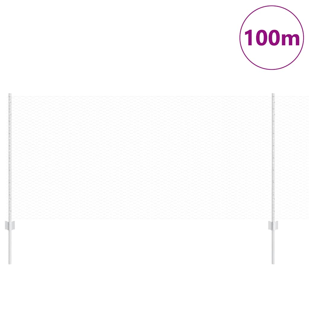 Fence with posts Silver