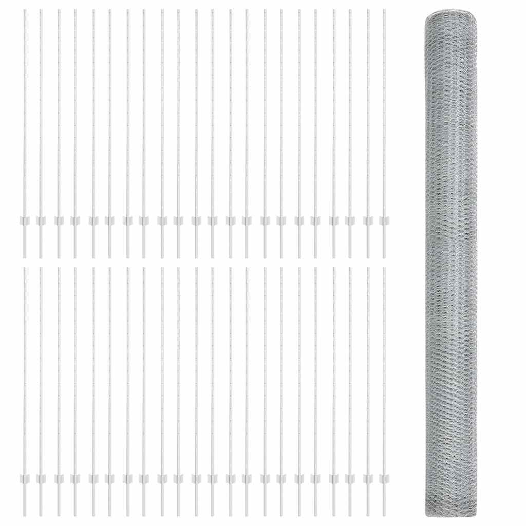 Fence with Posts Silver