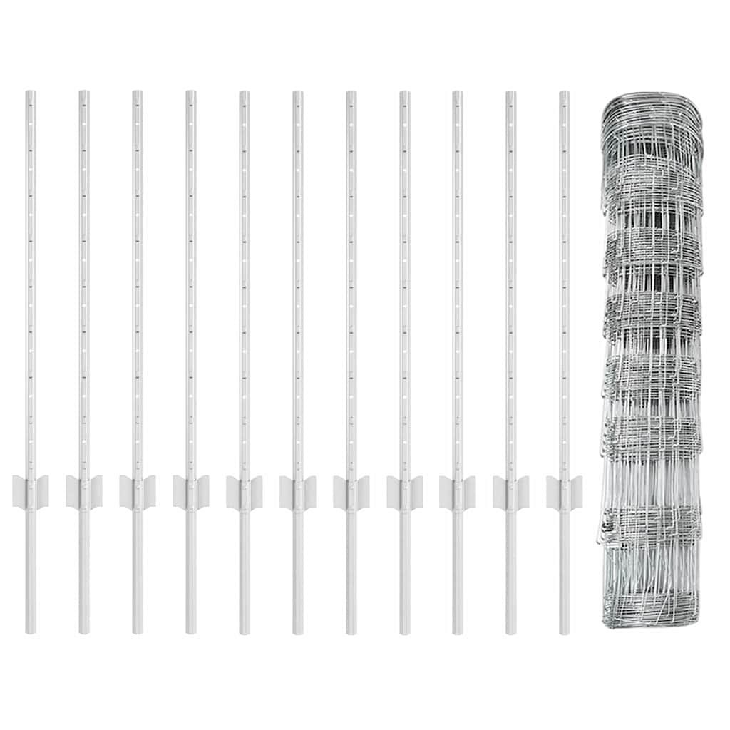 Fence with Posts Silver
