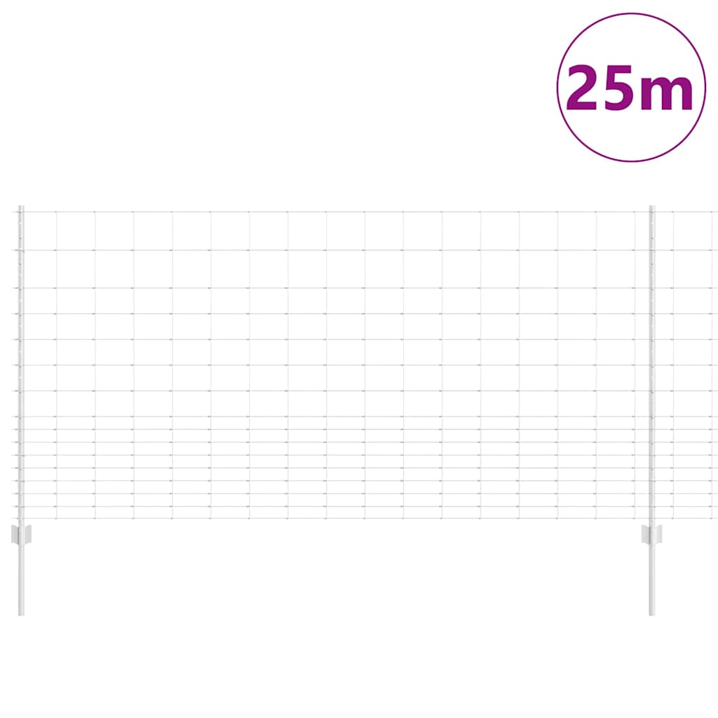 Lauko laukinė tvora su stulpais 25 x 1,2 m Sidabrinė Tinklelis