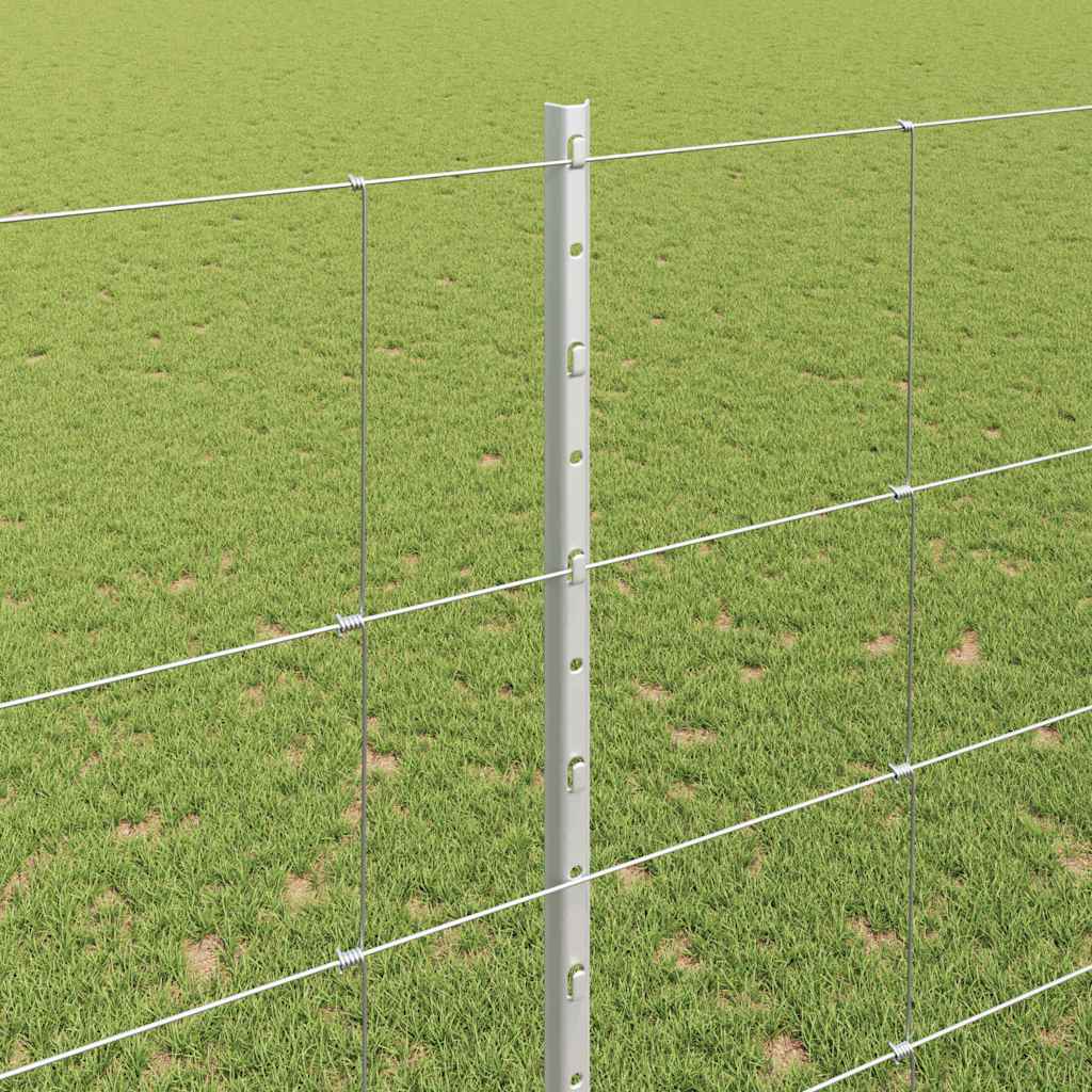Fence with posts Silver