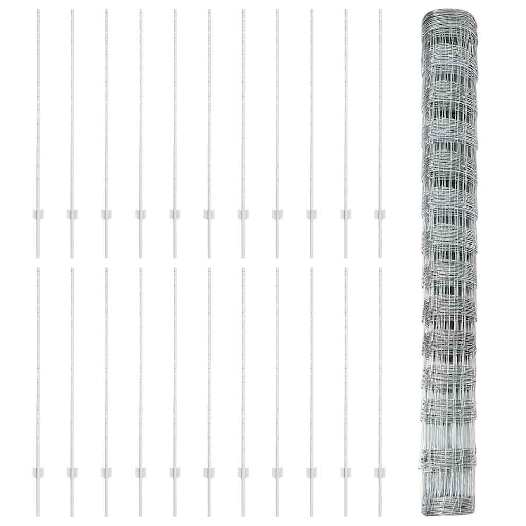Fence with Posts Silver