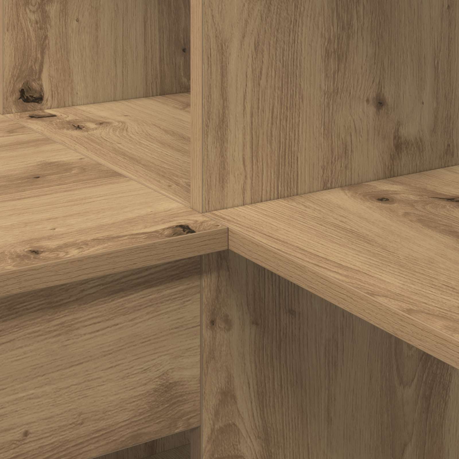 Corner desk with shelf artisan oak