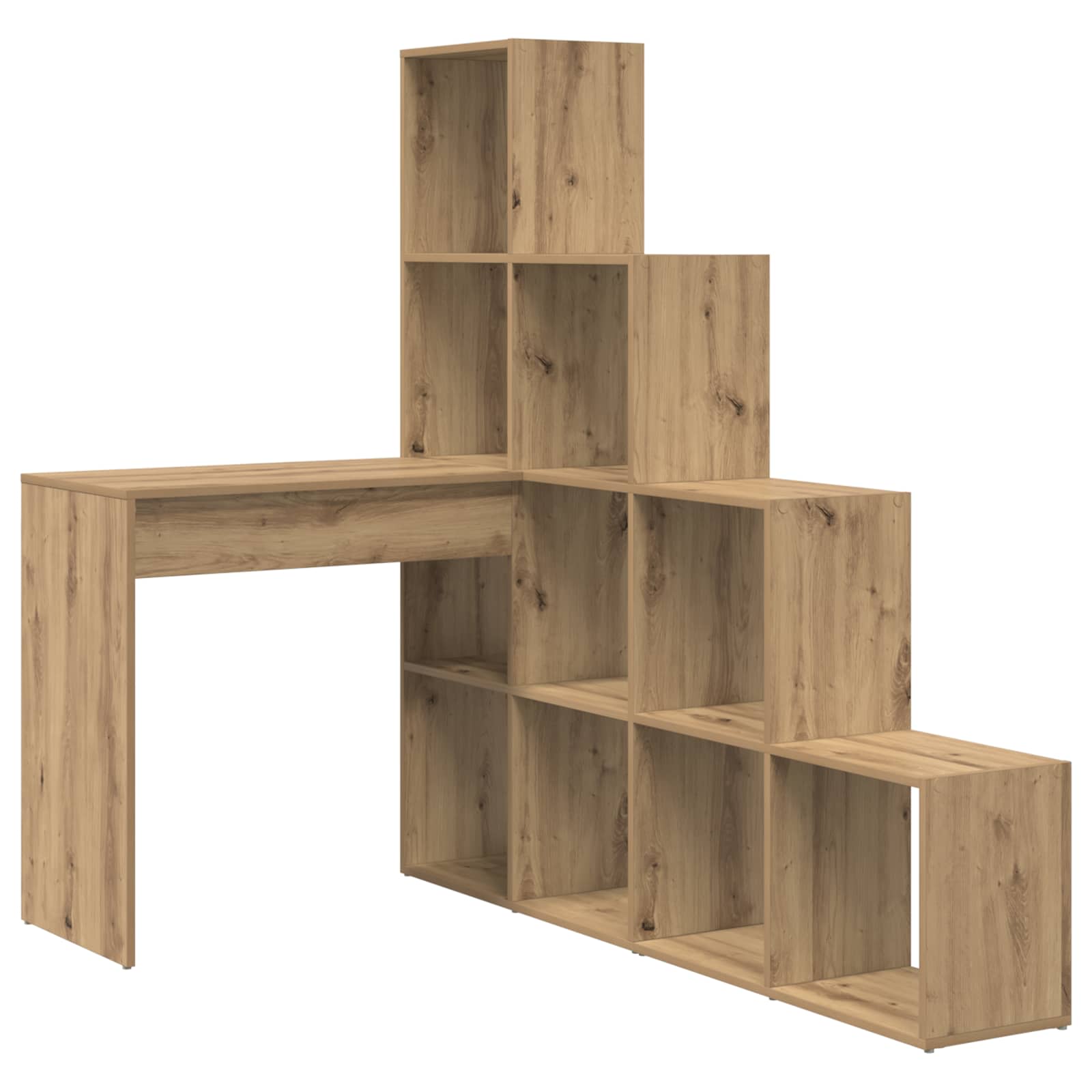 Corner desk with shelf artisan oak