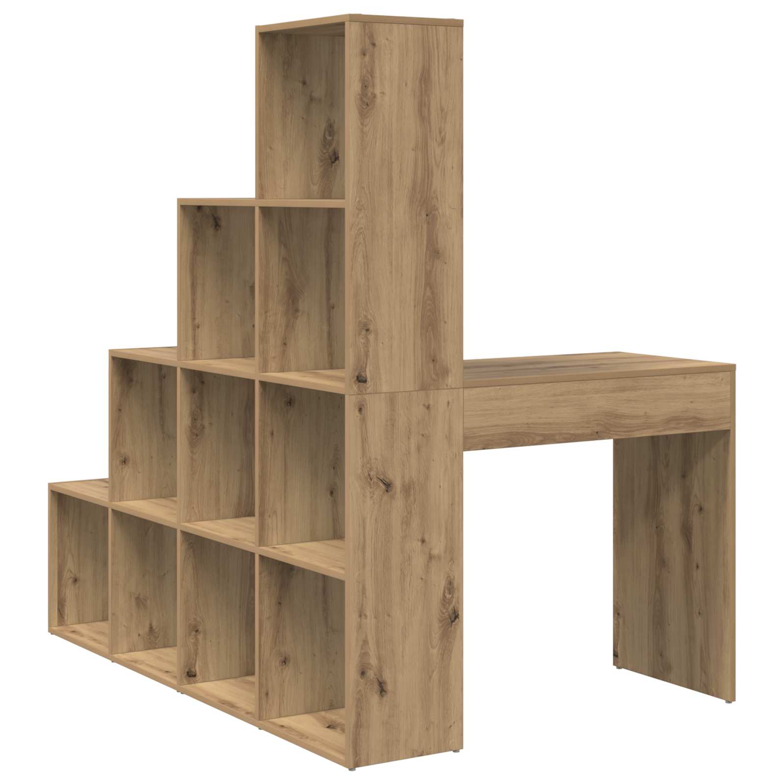 Corner desk with shelf artisan oak