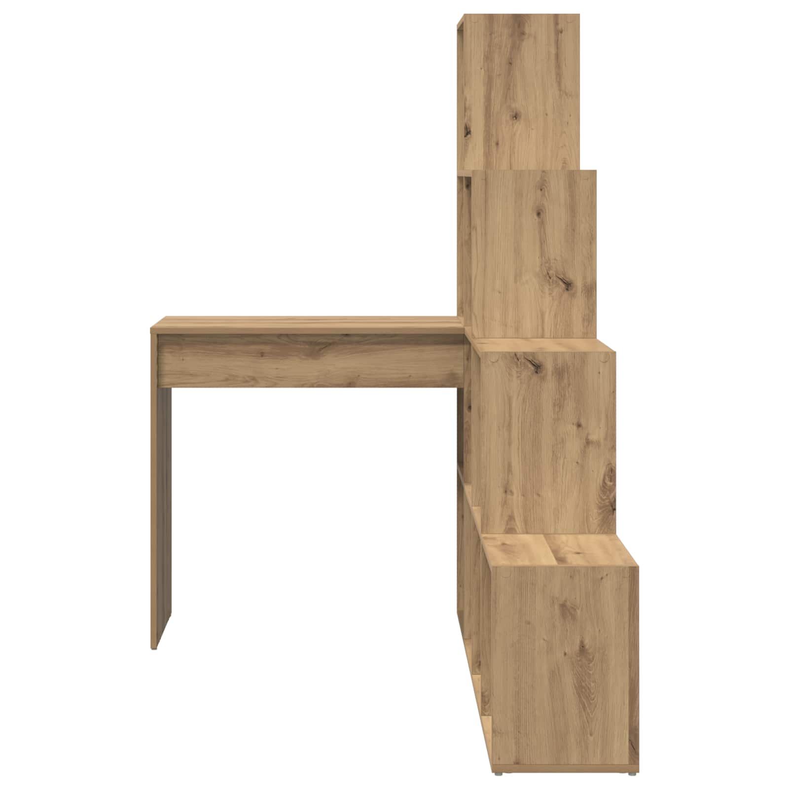 Corner desk with shelf artisan oak