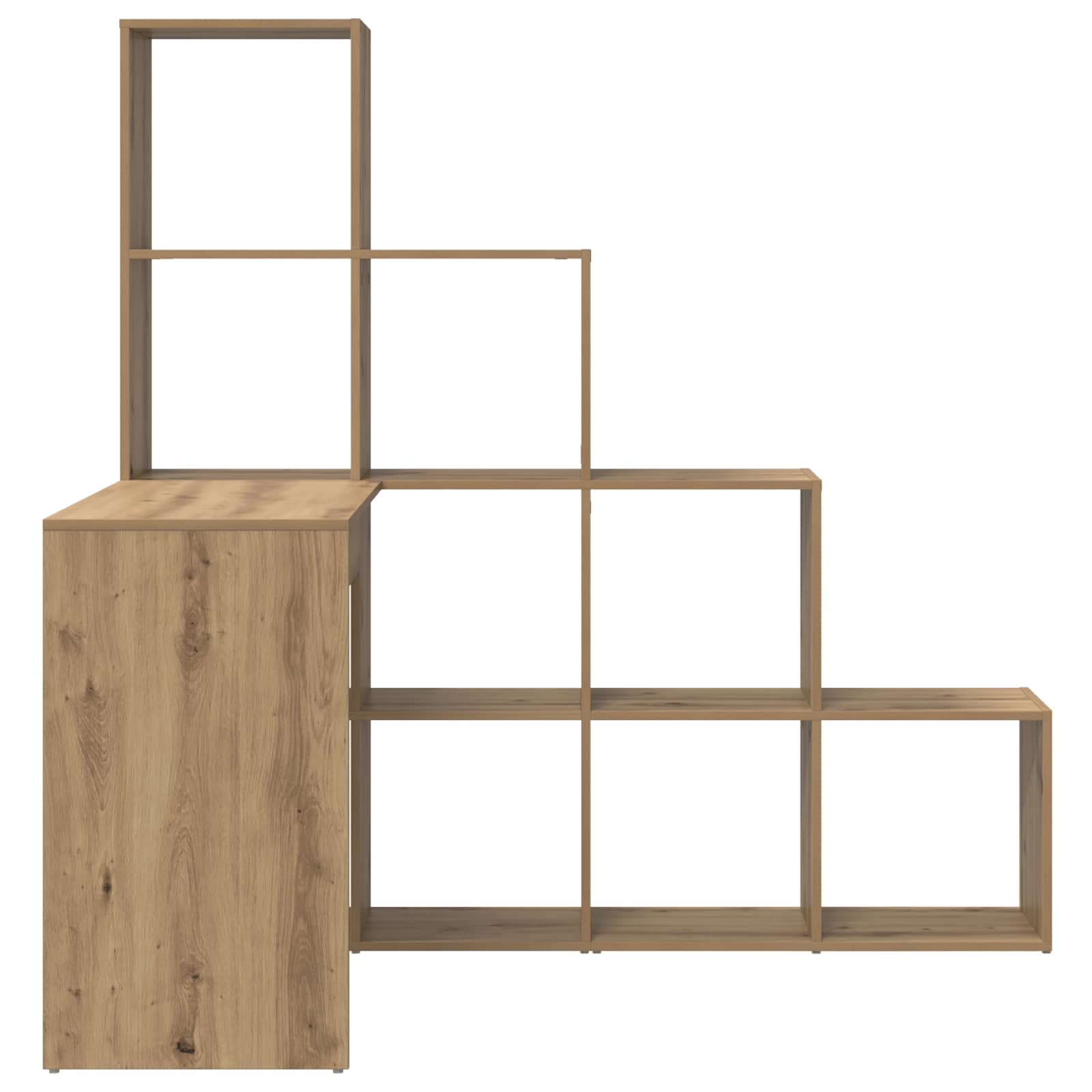 Corner desk with shelf artisan oak